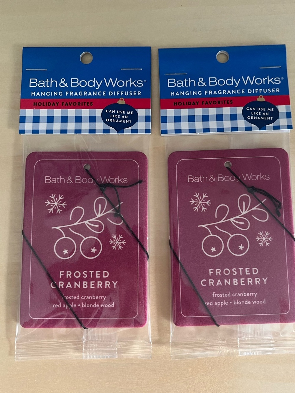 Two New Bath & Body Works Frosted Cranberry Hanging Fragrance Diffuser